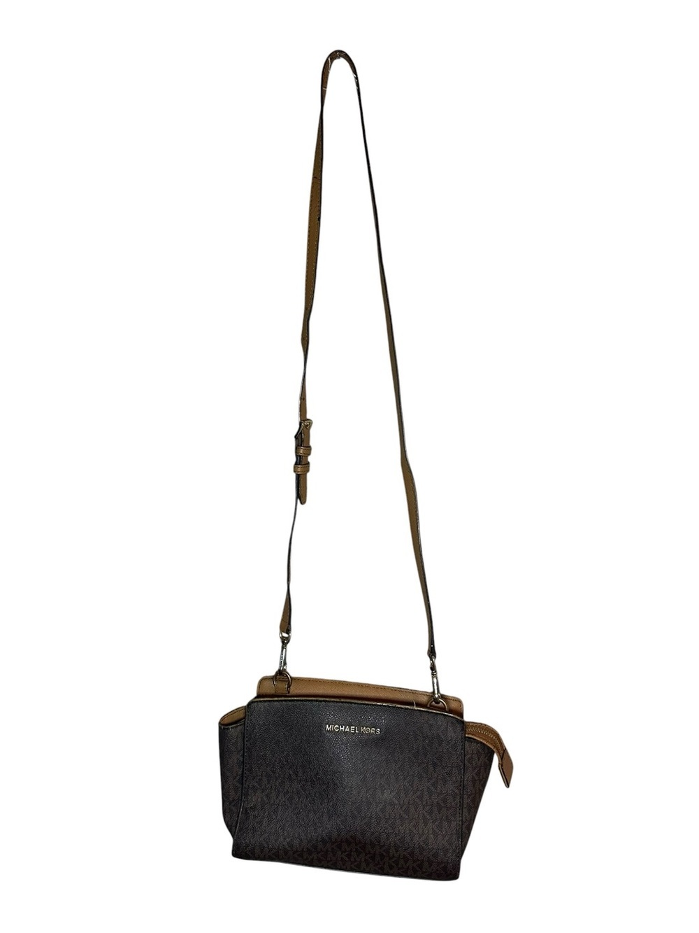 Michael Kors Selma small Messenger Crossbody Bag in brown logo-print design​ - Picture 4 of 14